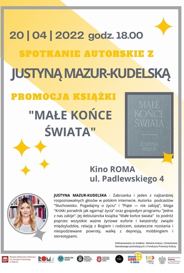 Spotkanie autorskie z Justyną Mazur-Kudelską